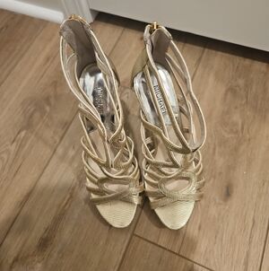 MICHAEL Michael Kors Metallic Gold Strappy High Heel Sandals
